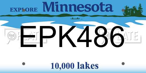EPK486 Minnesota License Plate