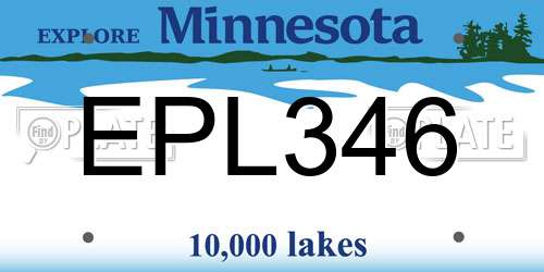 EPL346 Minnesota License Plate