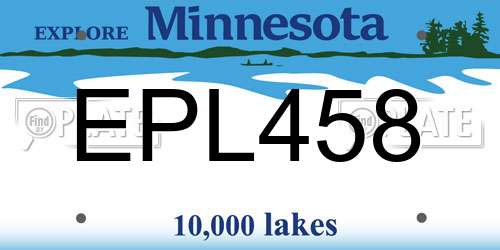 EPL458 Minnesota License Plate
