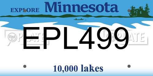 EPL499 Minnesota License Plate