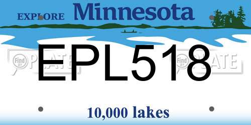 EPL518 Minnesota License Plate