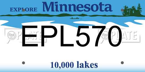 EPL570 Minnesota License Plate