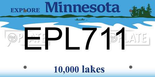 EPL711 Minnesota License Plate