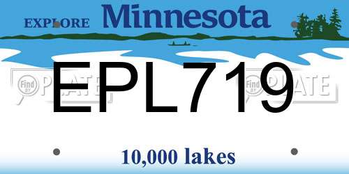 EPL719 Minnesota License Plate
