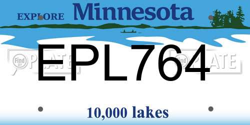 EPL764 Minnesota License Plate