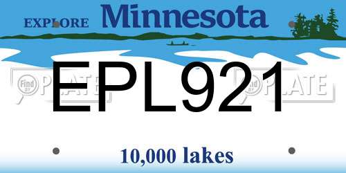 EPL921 Minnesota License Plate