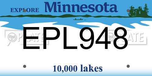 EPL948 Minnesota License Plate