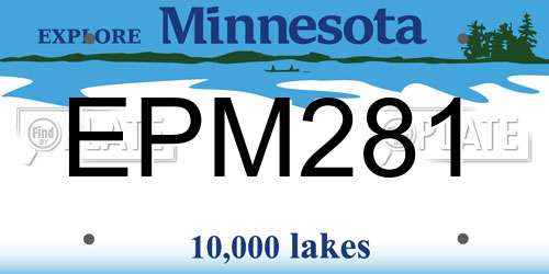 EPM281 Minnesota License Plate