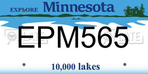 EPM565 Minnesota License Plate