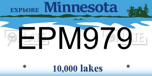 EPM979 Minnesota License Plate