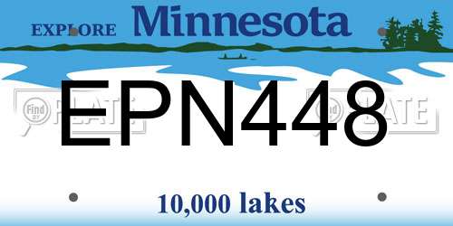 EPN448 Minnesota License Plate