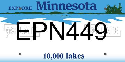 EPN449 Minnesota License Plate
