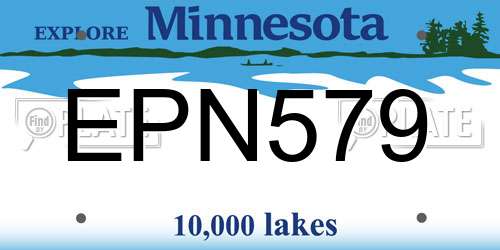 EPN579 Minnesota License Plate