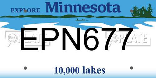 EPN677 Minnesota License Plate