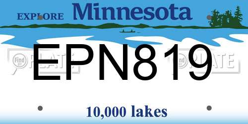 EPN819 Minnesota License Plate