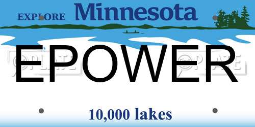 EPOWER Minnesota License Plate