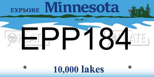 EPP184 Minnesota License Plate