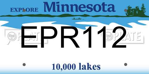 EPR112 Minnesota License Plate