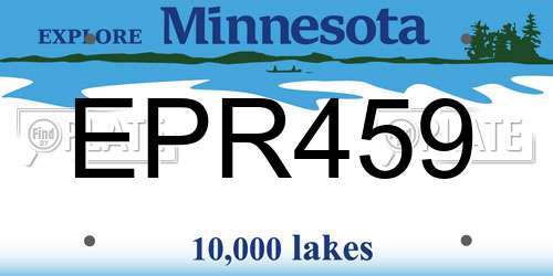 EPR459 Minnesota License Plate