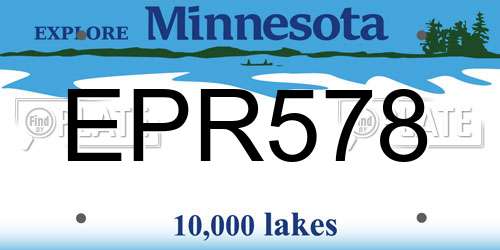 EPR578 Minnesota License Plate