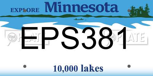 EPS381 Minnesota License Plate