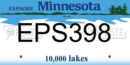 EPS398 Minnesota License Plate