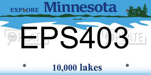 EPS403 Minnesota License Plate