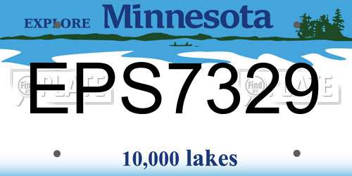 EPS7329 Minnesota License Plate