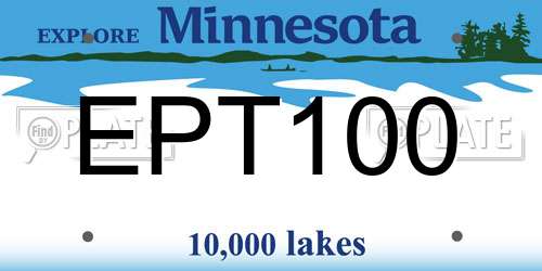 EPT100 Minnesota License Plate