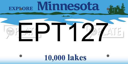 EPT127 Minnesota License Plate