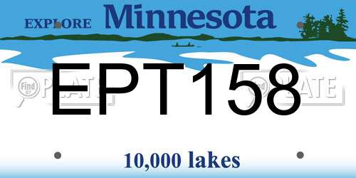 EPT158 Minnesota License Plate