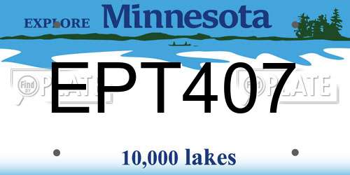 EPT407 Minnesota License Plate