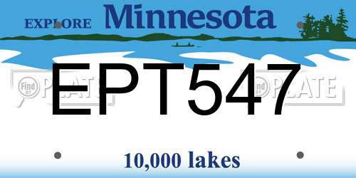 EPT547 Minnesota License Plate