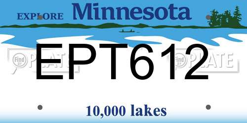 EPT612 Minnesota License Plate