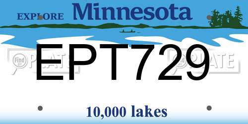 EPT729 Minnesota License Plate