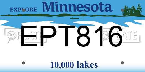 EPT816 Minnesota License Plate