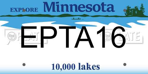 EPTA16 Minnesota License Plate