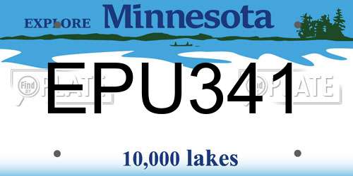 EPU341 Minnesota License Plate