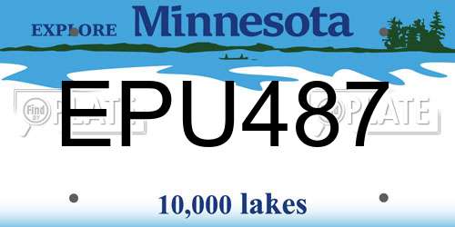 EPU487 license plate in MN state