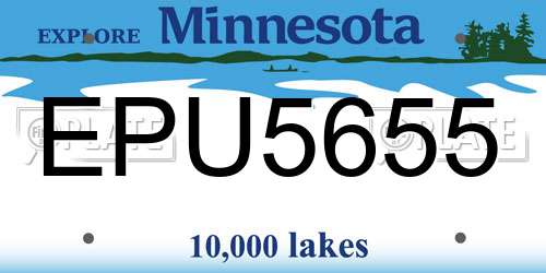 EPU5655 Minnesota License Plate