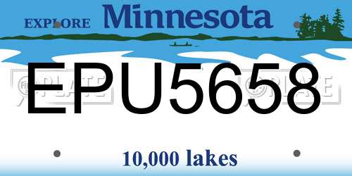 EPU5658 Minnesota License Plate