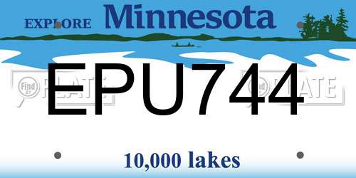EPU744 Minnesota License Plate