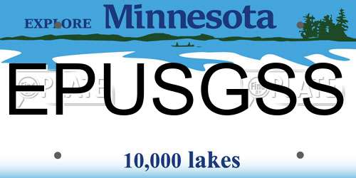EPUSGSS Minnesota License Plate