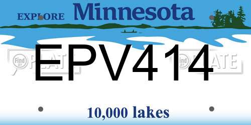 EPV414 Minnesota License Plate