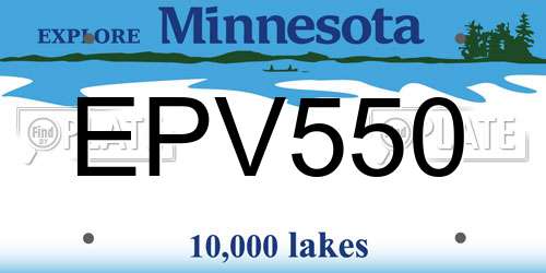 EPV550 Minnesota License Plate