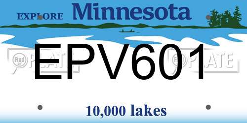 EPV601 Minnesota License Plate