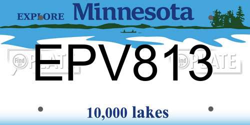 EPV813 Minnesota License Plate