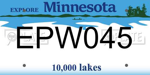 EPW045 Minnesota License Plate