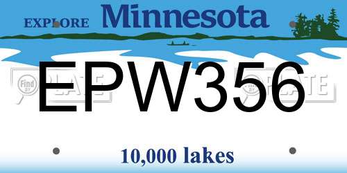 EPW356 Minnesota License Plate