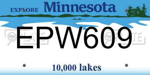 EPW609 Minnesota License Plate